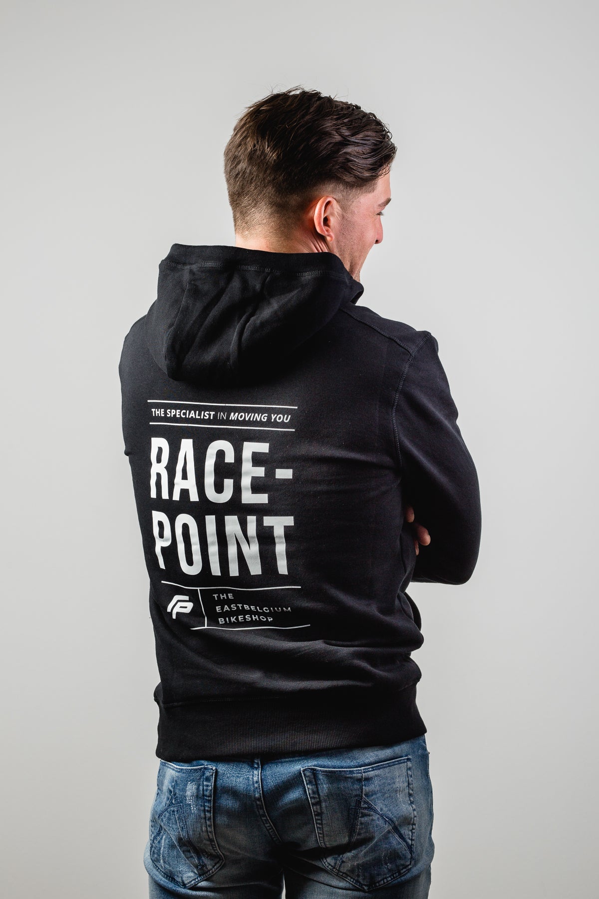 Racepoint Hoodie Men - Black and white